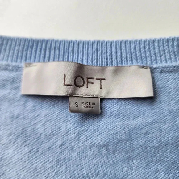 LOFT Women's Blue Lightweight Sweater Womens Soft Stretch Business Casual Sz S - Picture 8 of 12